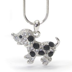 Spot Dog Pendant Necklace  Crystal